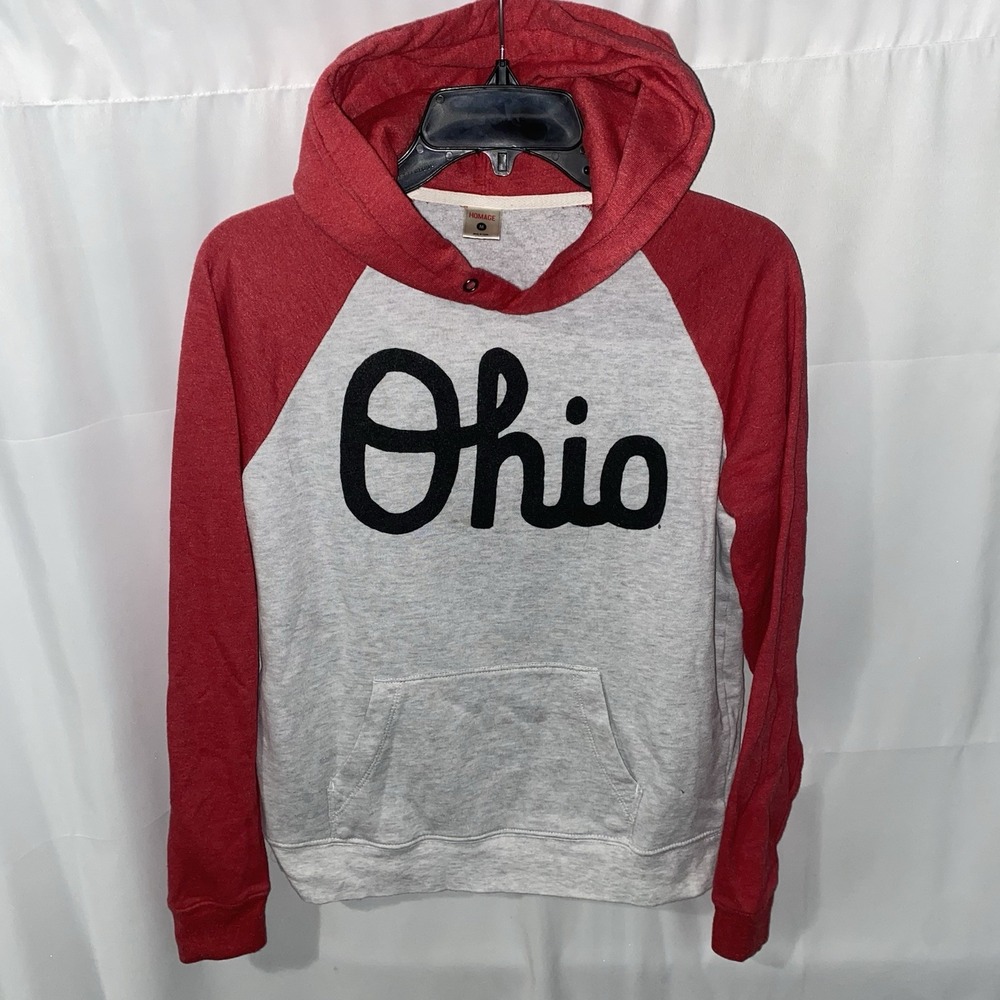 Homage Ohio State Buckeyes Script Ohio Hoodie Hooded Sweatshirt Womens Medium